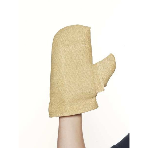 Heat Resistant Mittens, PBI/Kevlar(R), Unrated Max Temp., Yellow, One Size Fits Most, 1 PR