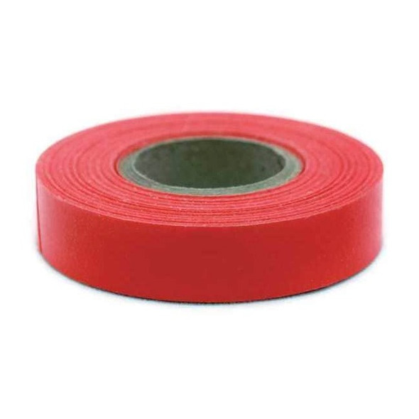 Masking Tape, 1/2 in W x 14 yd L, 6 mil Thick, Red, Rubber Adhesive