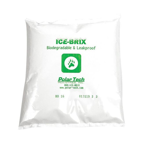 Ice-Brix Poly Pouch, Reuseable, Biodegradable, Leakproof, 16 oz., PK8