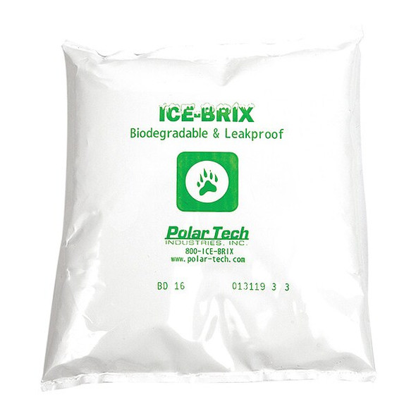 Ice-Brix Poly Pouch, Reuseable, Biodegradable, Leakproof, 16 oz., PK8
