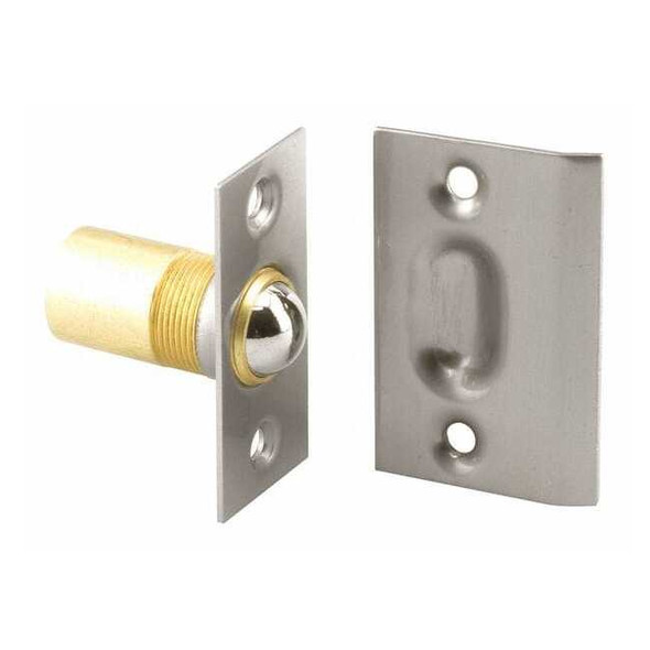 Solid Brass, Satin Nickel, Ball Bullet Catch and Strike (Single Pack)
