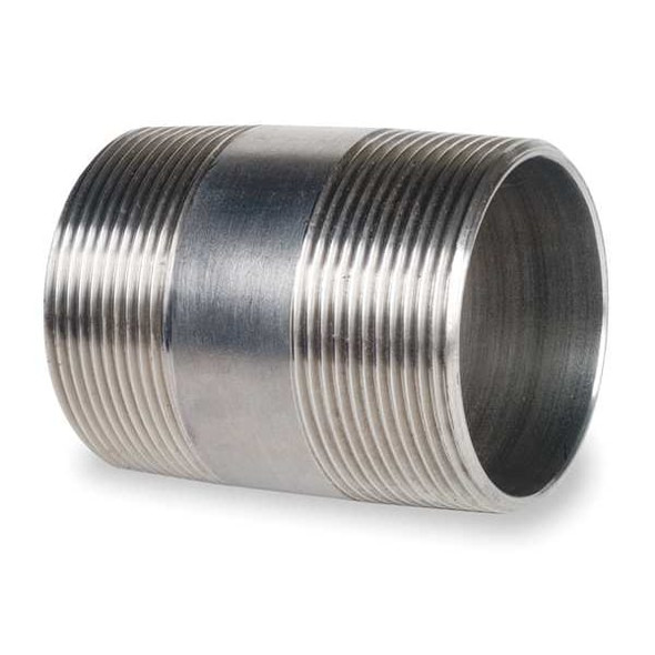 3/4" MNPT x 2" TBE Stainless Steel Pipe Nipple Sch 40, Thread Type: NPT