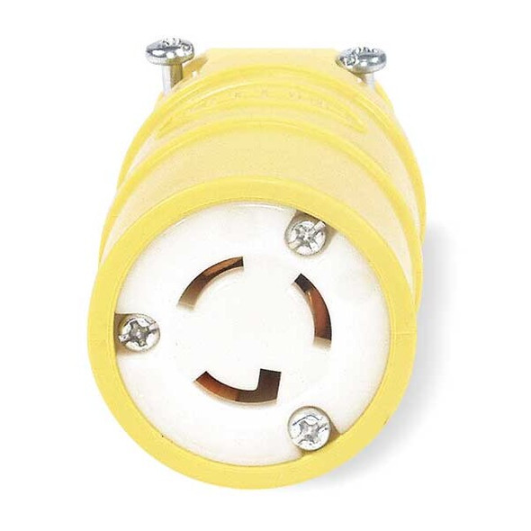 Hubbell Wiring Device-Kellems LckCon,Straight;15 A;Yellow,Nylon,L5-15R HBL2547