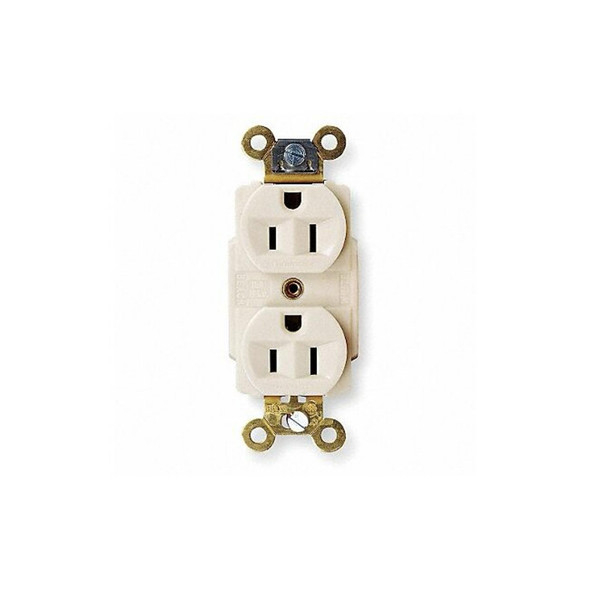 Hubbell Wiring Device-Kellems Recept,White,15 A,2P3W,Back; Side,1PK HBL5262W