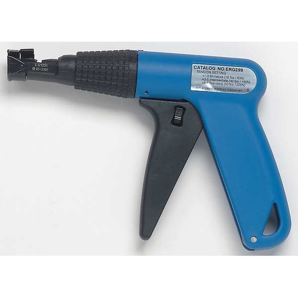 Ergonomic Cable Tie Tension Tool, Pre-Set Steps, For 18 to 50 lb Tensile Strength, Polymer