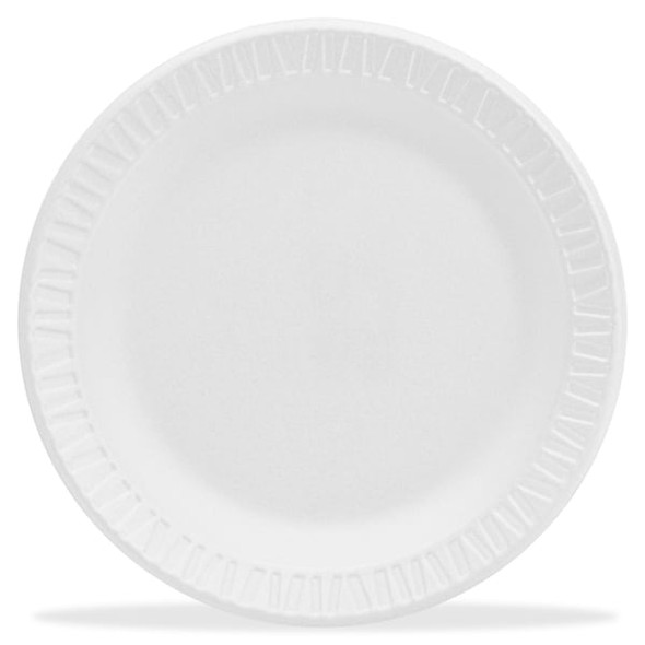 Dart Disposable Foam Plate,9 in,White,PK500 9PWCR Dart Disposable Foam Plate,9 in,White,PK500 9PWCR