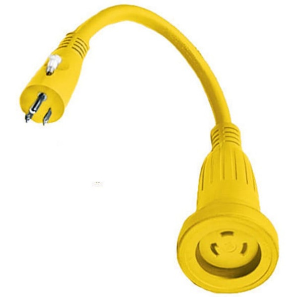 Power Strip, Marine, Molded, Straight, L5-30R, 5-15P, 2 ft., Yellow  HBL61CM22