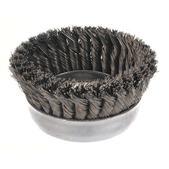 Weiler Knot Wire Cup Wire Brush, Threaded Arbor, 5" 93398