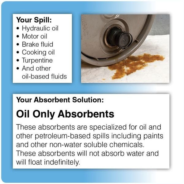 Brady Absorb Sock,Oil-Based Liquids,8ft L,PK6 OIL806