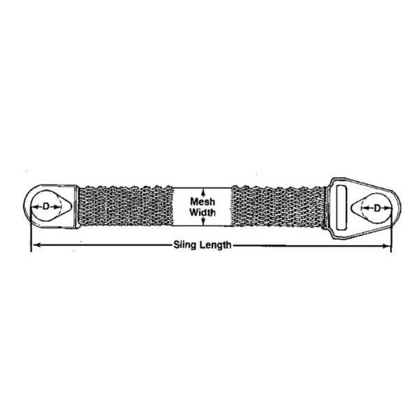Lift-All Sling, Wire Mesh, L8Ft, Dia.3In, VLL4800Lb 4T110X8