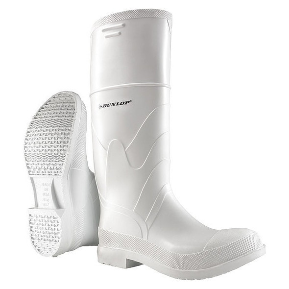 Dunlop Rubber Boot,Men's,6,Knee,White,PR 8101200 Dunlop Rubber Boot,Men's,6,Knee,White,PR 8101200