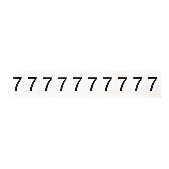 Brady NumberLabel,Vinyl,1-1/2inH,1inW,PK10 9713-7