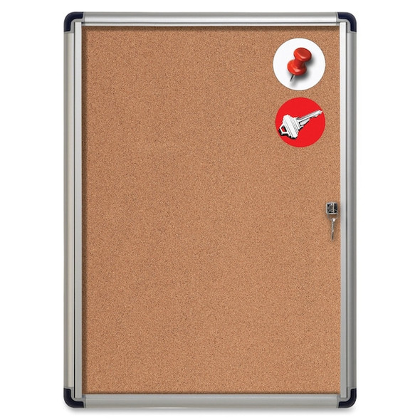 Mastervision Enclosed Cork Bulletin Board 31-7/64"H VT630101690