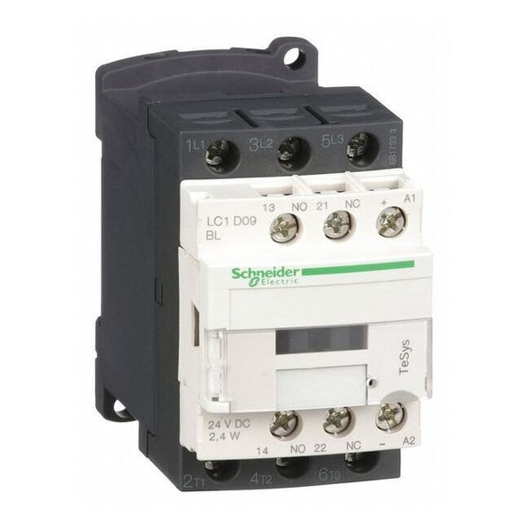 IEC Magnetic Contactor, 1NC/1NO, 24V DC, 3 P, Non-Reversing, Screw Clamp