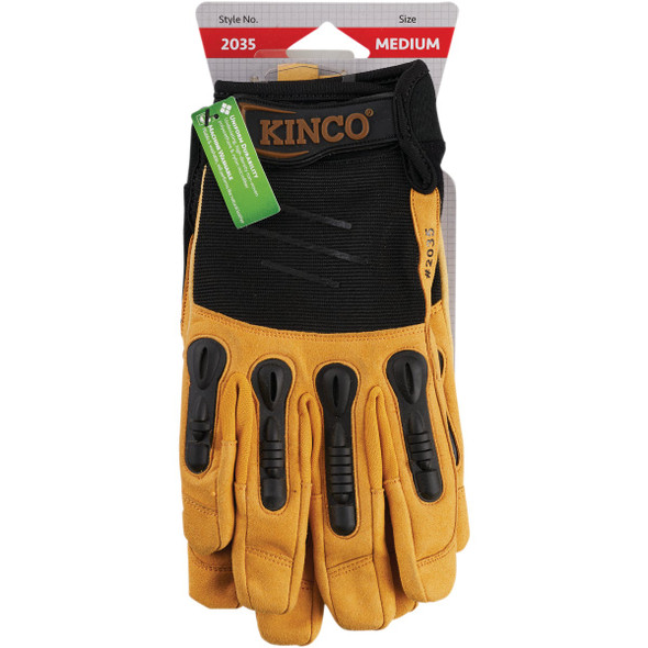 KincoPro Foreman Men's Medium Black & Tan Suede Synthetic Leather Work Glove