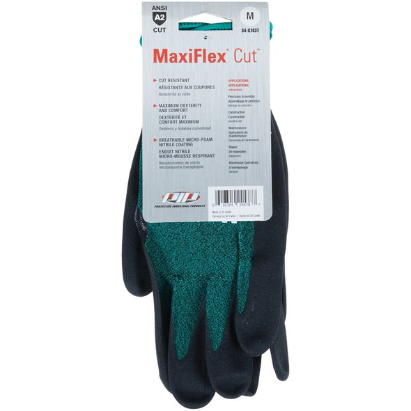 MaxiFlex Cut Men's Medium Nitrile Coated Glove 34-8743T-M 721310