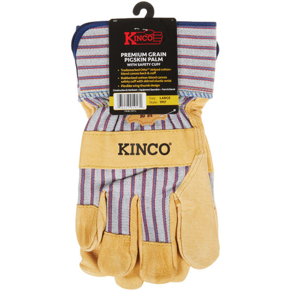 Kinco Men's Large Golden Premium Grain Pigskin Palm Glove 1917-L 762393