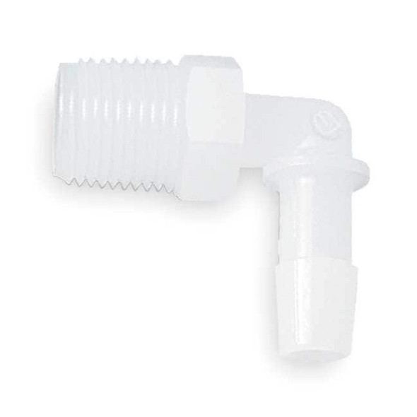Eldon James Elbow,HDPE,Barbed1/2",MNPT1/2",PK10 L8-8HDPE