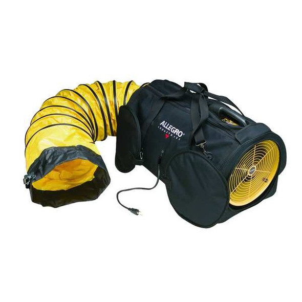 Allegro Industries Confined Space Fan,Black/Yellow,12" W 9535-12
