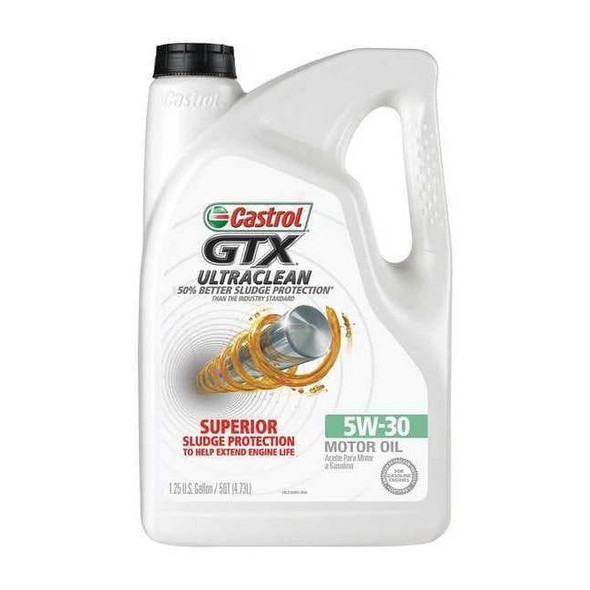 Castrol Motor Oil, Synthetic Blend, 5 Qt Bottle, 5W-30, Ultraclean 03096