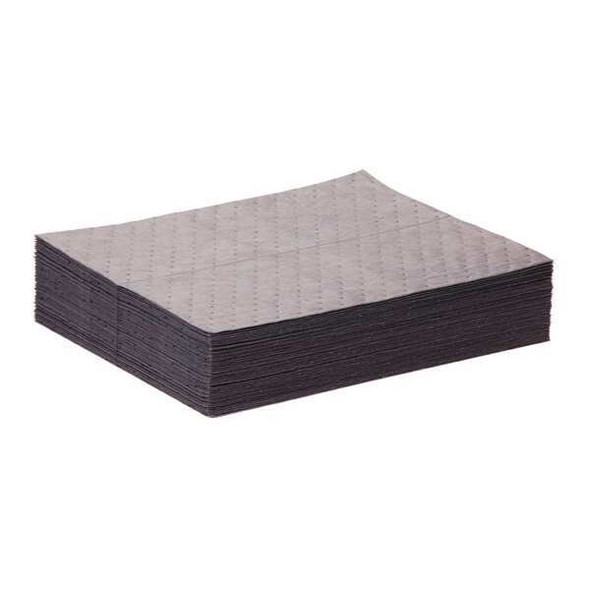 Pig Sorbent Pad, 5 gal, 15 in x 20 in, Universal, Gray, Polypropylene MAT172