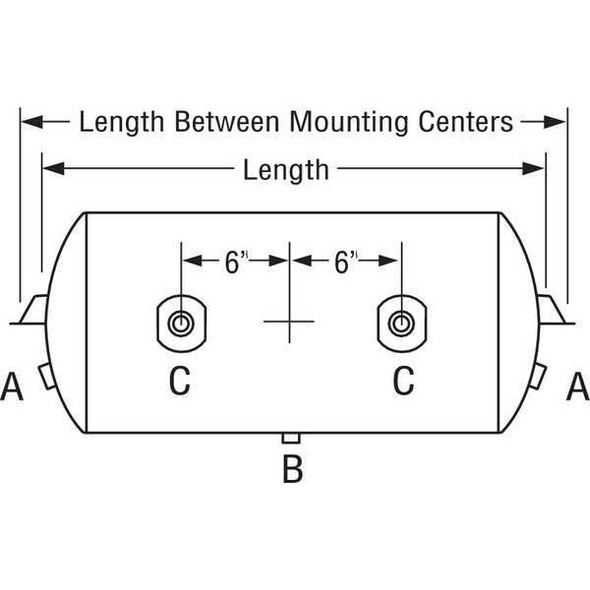 Velvac Air Tank,Steel,13 In H,125 psi 035109
