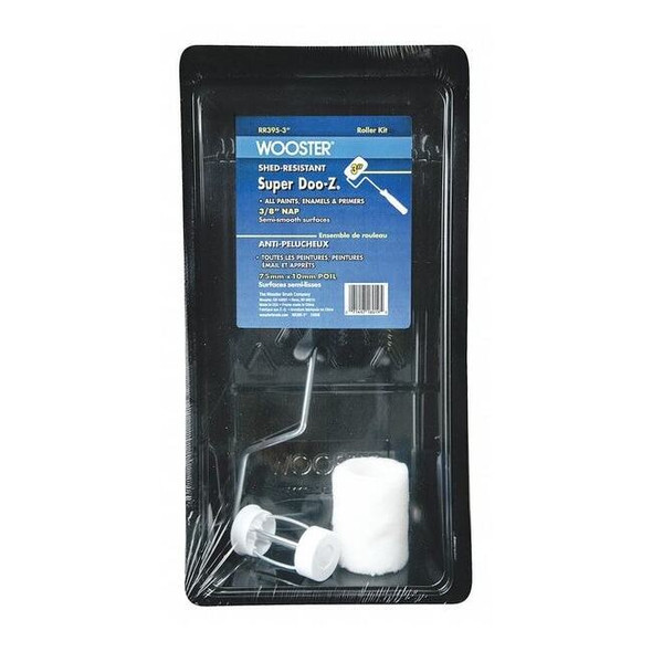 Wooster Trim Paint Roller Kit,3" L,3/8" Nap RR395-3