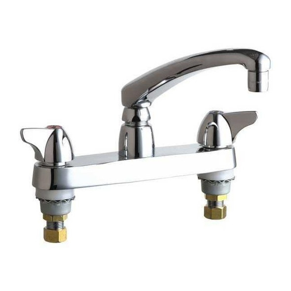 Low Arc Kitchen Faucet, Manual, 8" Mount, 2 Hole Commercial