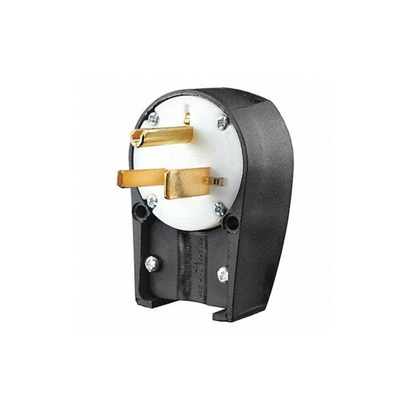 Straight Blade Plug, 6-50P, 50 A, 250V AC, 2 Pole, Screw Terminals, Grounded