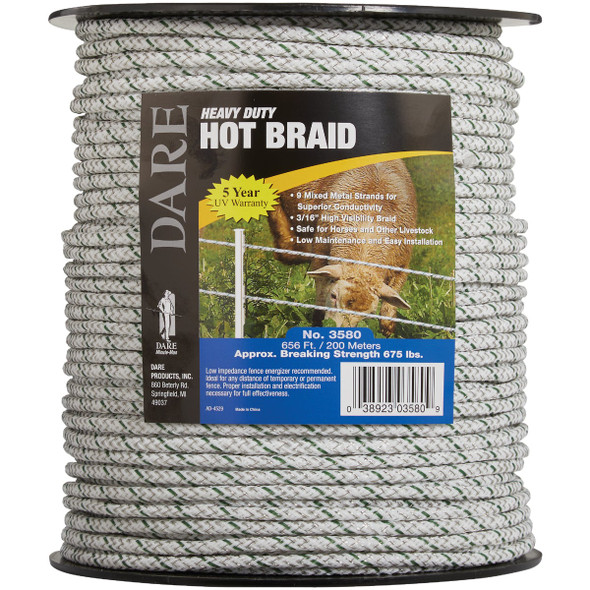 Dare 3/16 In. x 656 Ft. Hot Braid Poly Rope Dare 3/16 In. x 656 Ft. Hot Braid Poly Rope