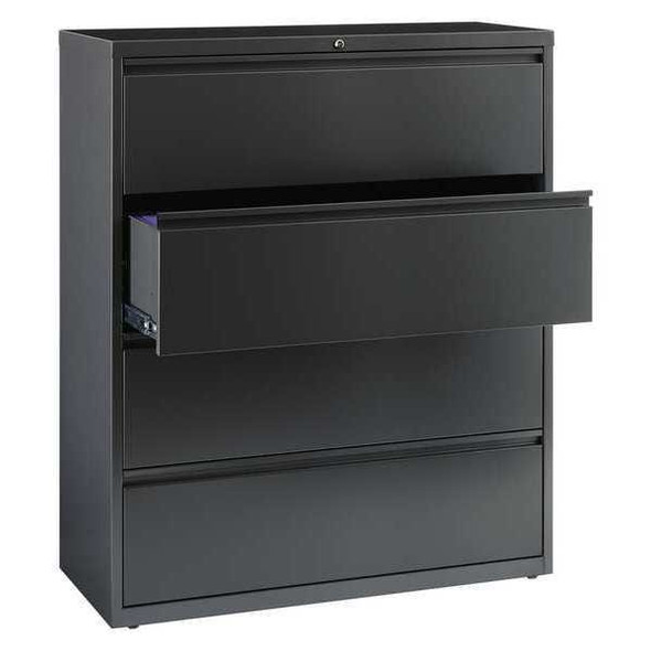 Hirsh 42" W 4 Drawer Lateral File Cabinet, Charcoal,  A4/Legal/Letter 17647