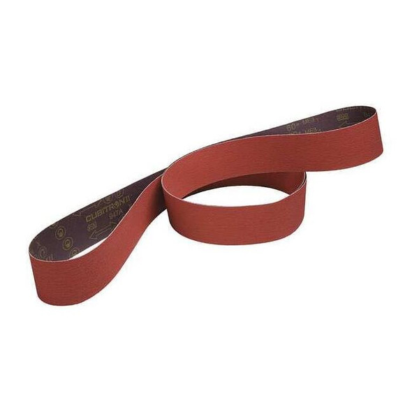 Sanding Belt, 2 in W, 132 in L, Coated, Ceramic, 80 Grit, Medium, 947A, Maroon