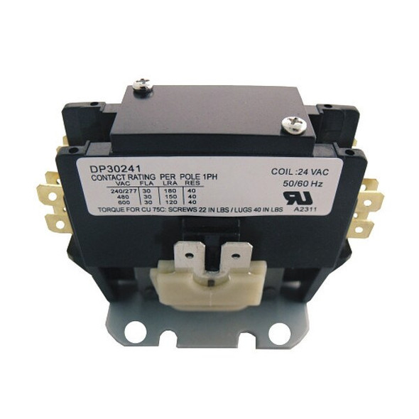Supco Contactor,1.5 Pole,24V,30A DP30241