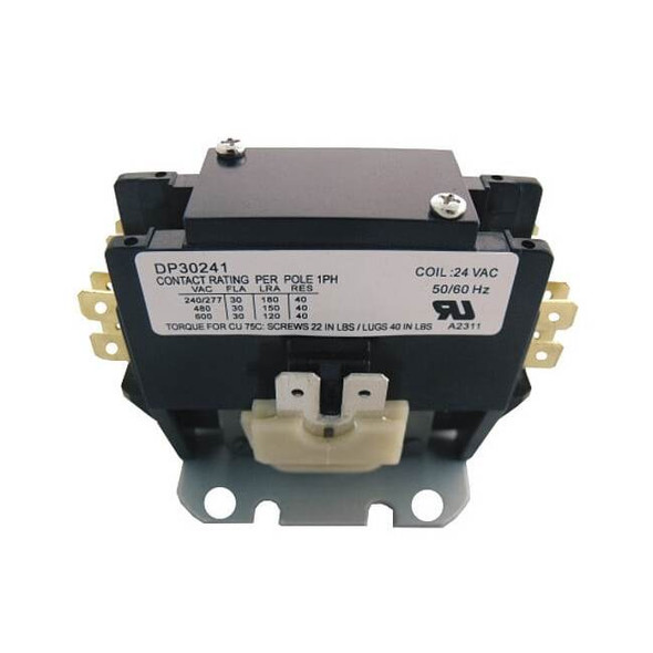 Supco Contactor,1.5 Pole,24V,30A DP30241