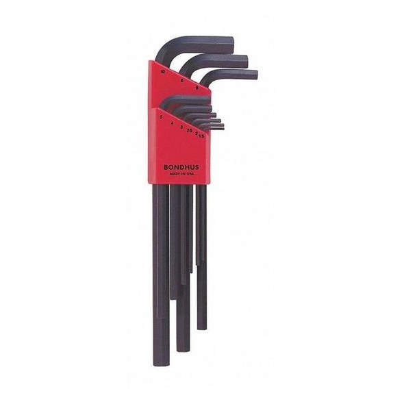 Bondhus 9 Piece Metric L-Shape Hex Key Set, 12199 12199
