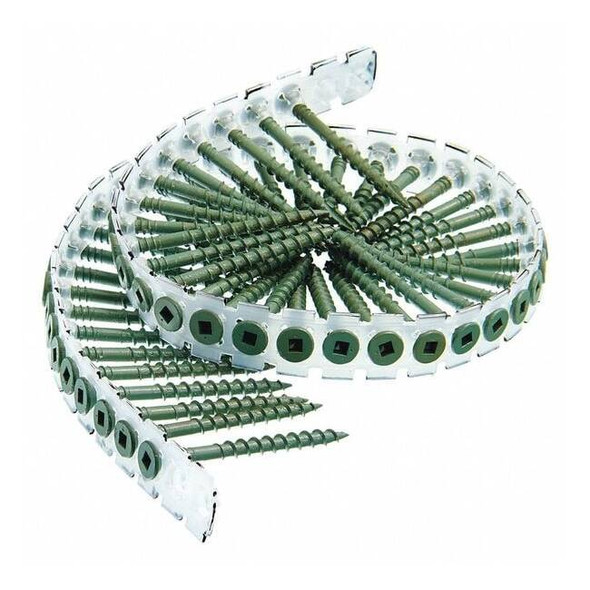 Wood Screw, #8, 2 in, Plain Steel Flat Head Square Drive, 1000 PK