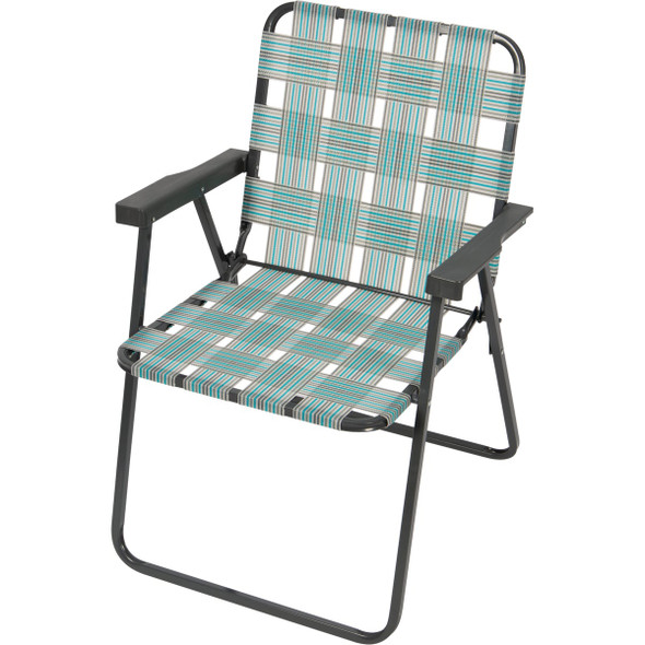 Rio Brands Teal & Gray Polyester Web Steel Frame Folding Chair BY055-11320PK6