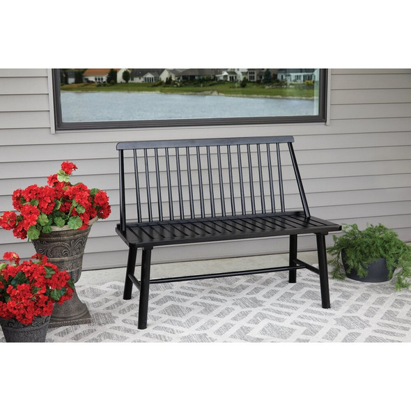 Jack Post Windsor 44 In. L. Black Indonesian Hardwood Bench JPC-302B 882905
