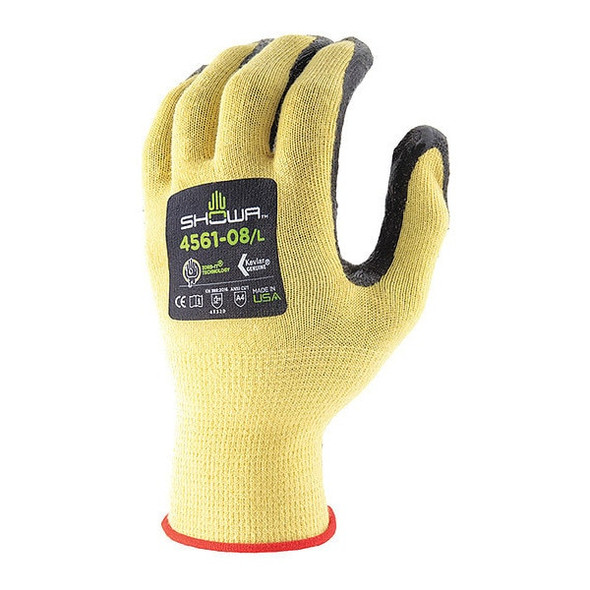 Showa Glove,A4,Black/Yellow,S Size 4561S-06 Showa Glove,A4,Black/Yellow,S Size 4561S-06