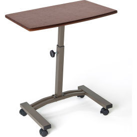 Seville Classics Height Adjustable Mobile Laptop Desk Cart Walnut