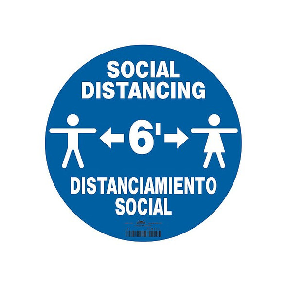 Safety Sign, 12 in H, 12 in W, Plastic, Circle, English, HWB792T1212