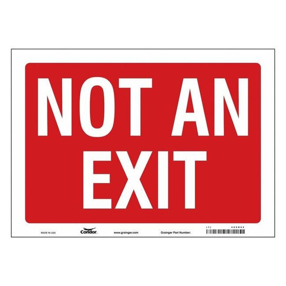 Condor Exit Sign, Vinyl, 14" W, 10" H, Not An Exit, Red 480H62