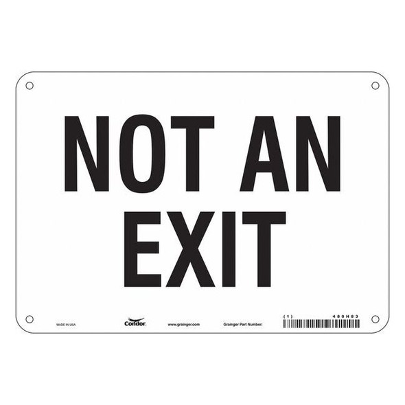 Condor Exit Sign, Aluminum, 10" W, 7" H, Not An Exit, White 480H83