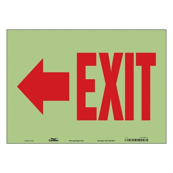 Condor Exit Sign, Vinyl, 14" W, 10" H, Exit, White 480M60