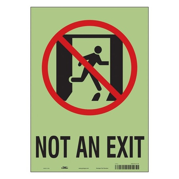 Condor Exit Sign, Vinyl, 10" W, 14" H, Not An Exit, White 480J15