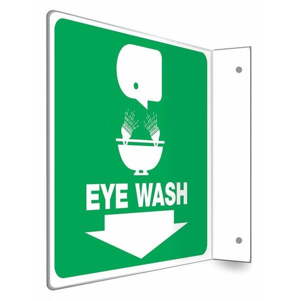 Condor EYE WASH, 8 in W x 8 in H, L-Shape Projection, PETG, 480W31 480W31