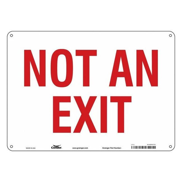 Exit Sign, Fiberglass, 14" W, 10" H, Not An Exit, White
