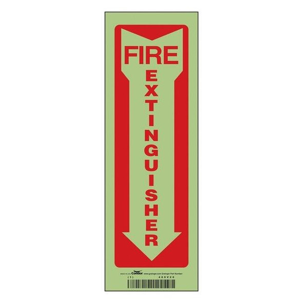 Safety Sign, 12 in Height, 4 in Width, Glow Vinyl, Horizontal Rectangle, English