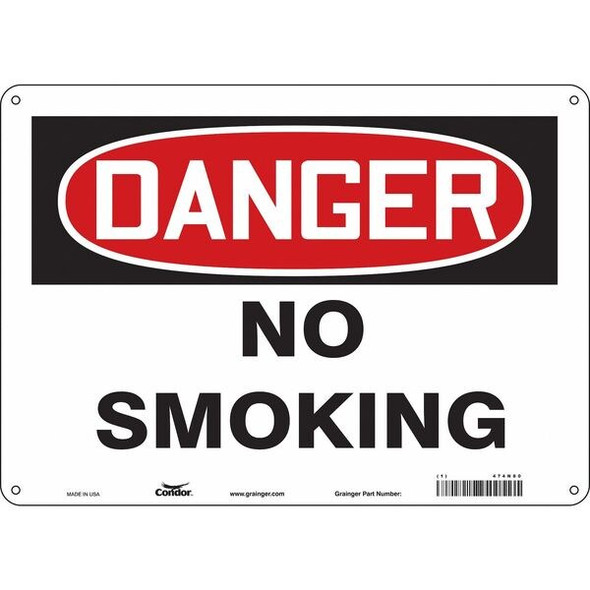 Safety Sign, 10" H, 14 in W,  Horizontal Rectangle, English, 474N80