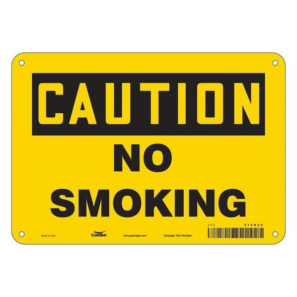 Safety Sign, 7" H, 10" W, Polyethylene, Vertical Rectangle, English, 474N25